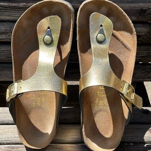 Gold Birkenstock Papillio Slides